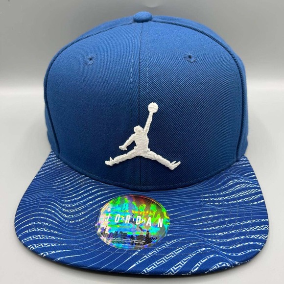 Air Jordan Hat Men Blue Embroidered Jumpman Snap Back Cap